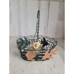 Magnolia metal wire leaf basket fall home decor Thanksgiving vintage style